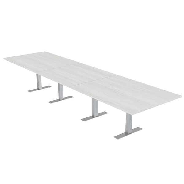 45 in W, 165.75 in L, 29 in H, Engineered Wood Top, White